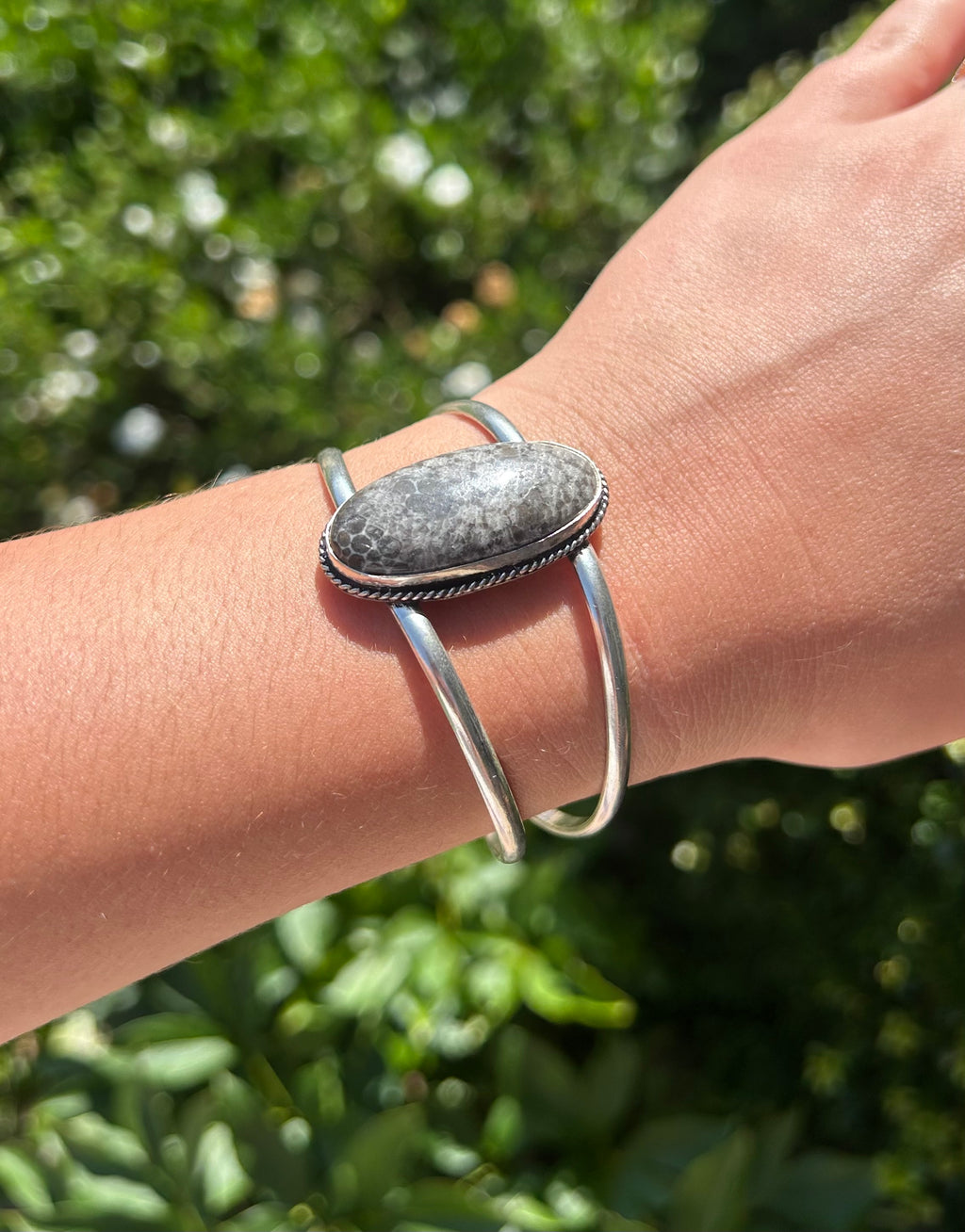 Black Fossil Coral Cuff
