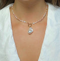 Beaded Gold Pearl Necklace