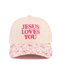 Jesus Loves You Floral Hat