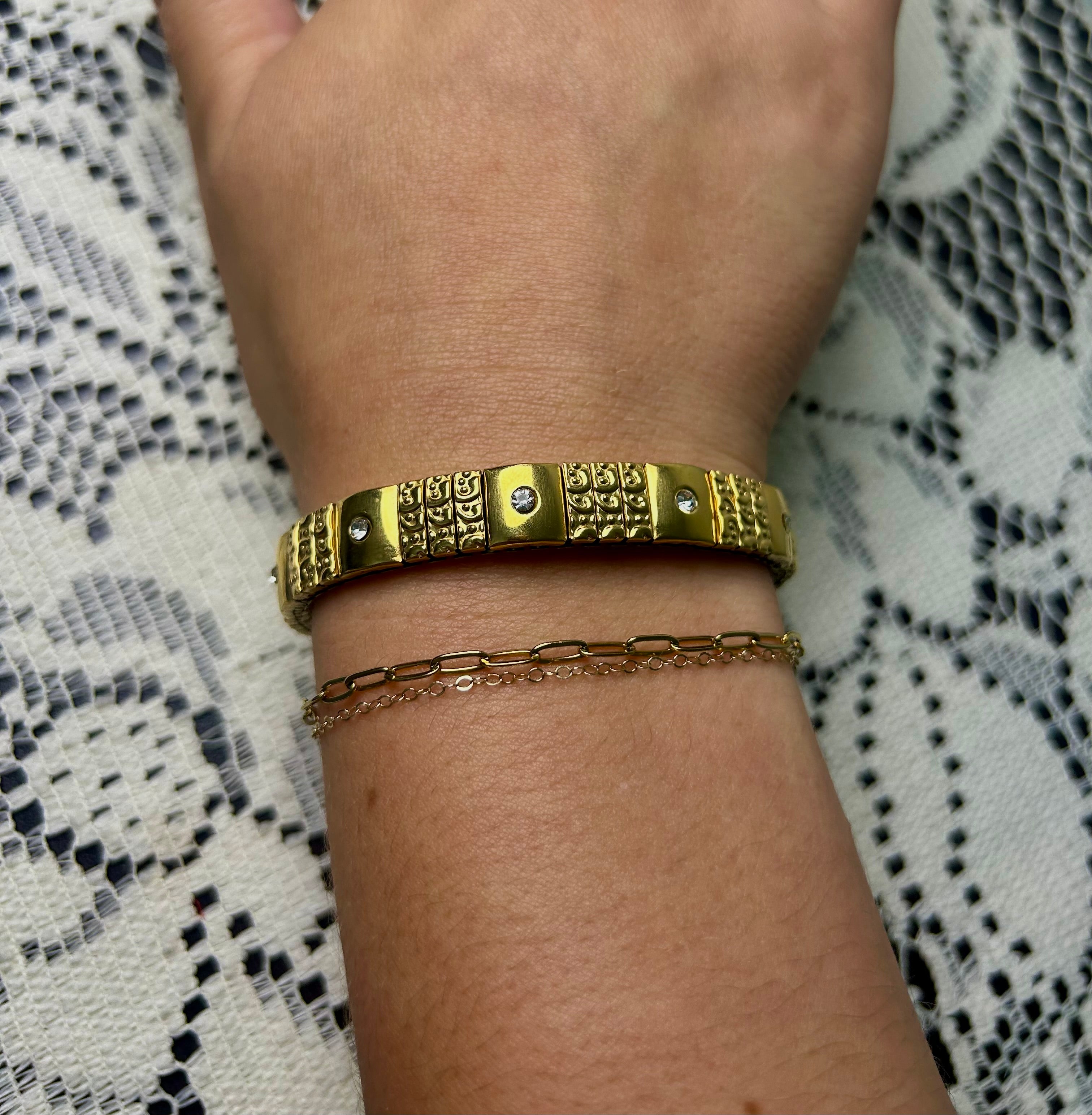 elastic gems bracelet