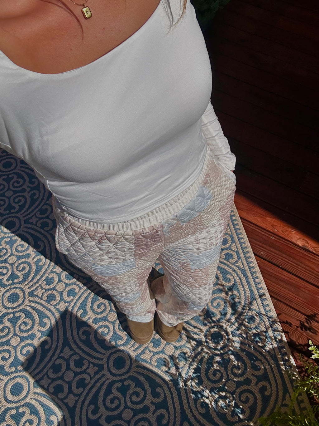 Multi-Pattern Quilted Pants
