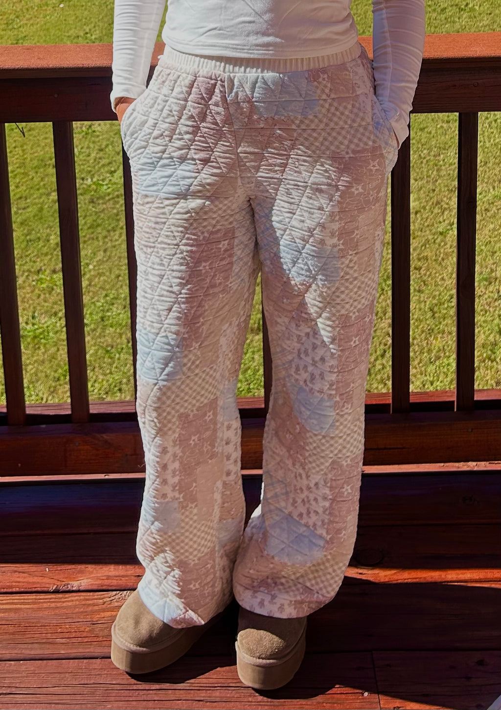 Multi-Pattern Quilted Pants