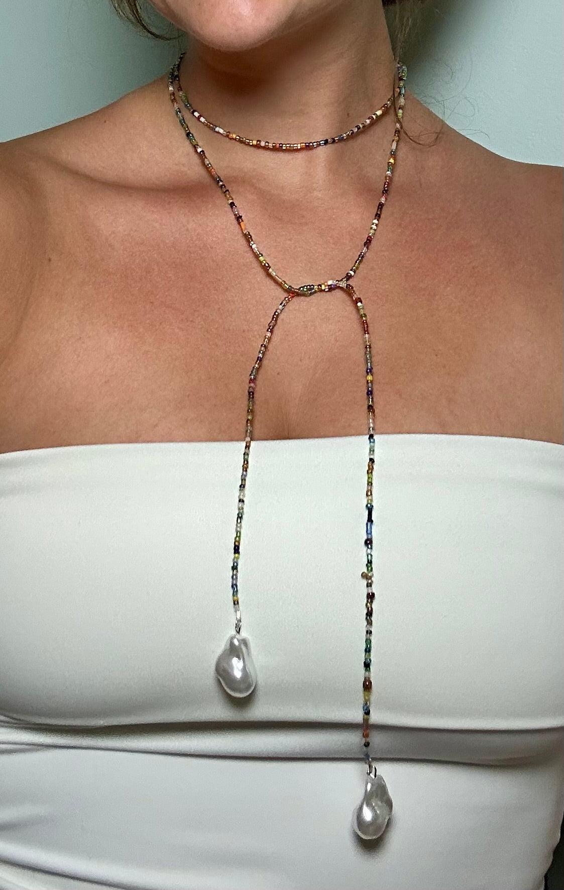 Beaded Pearl Necklace