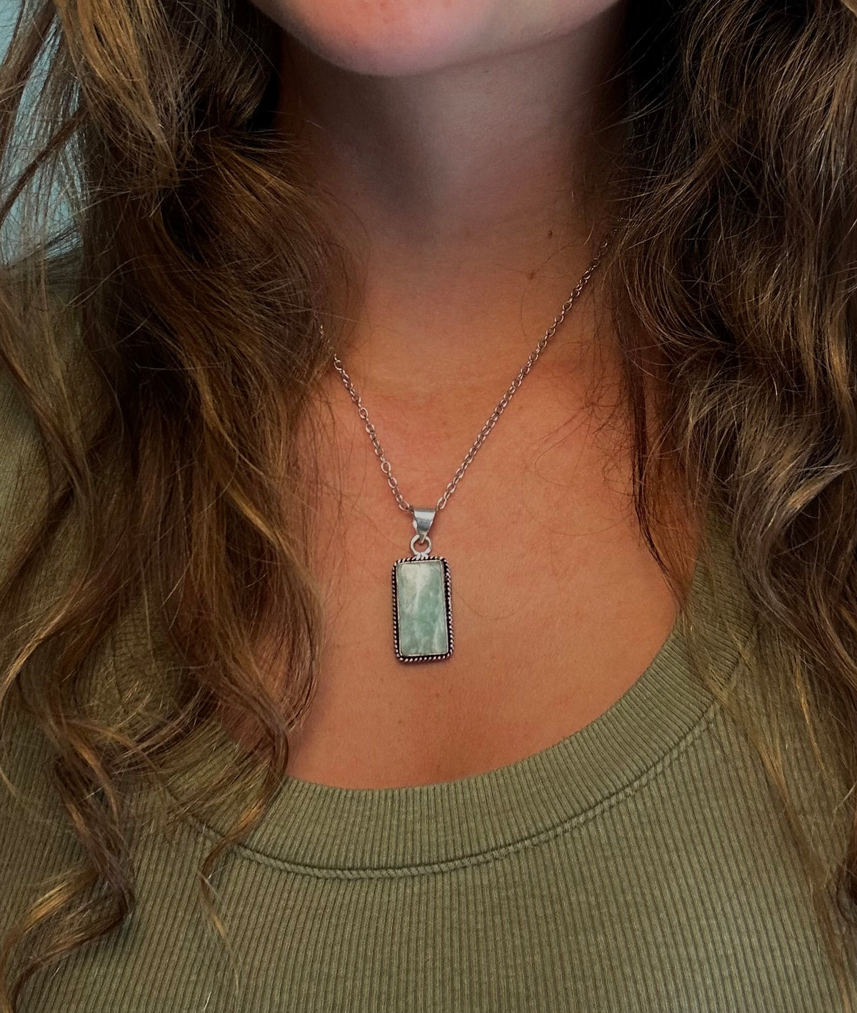 Semiprecious Stone Amazonite Necklace
