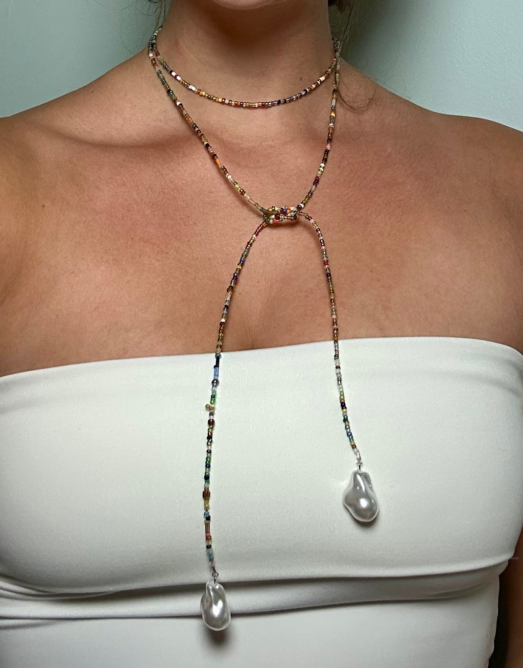 Beaded Pearl Necklace