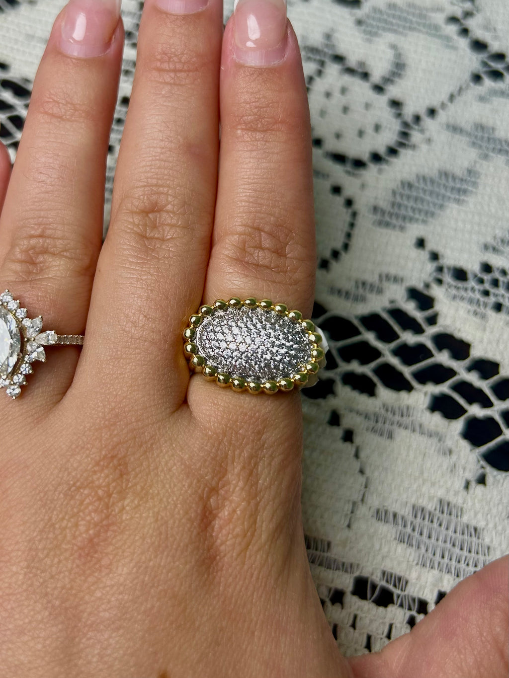 Diamond Oval Ring