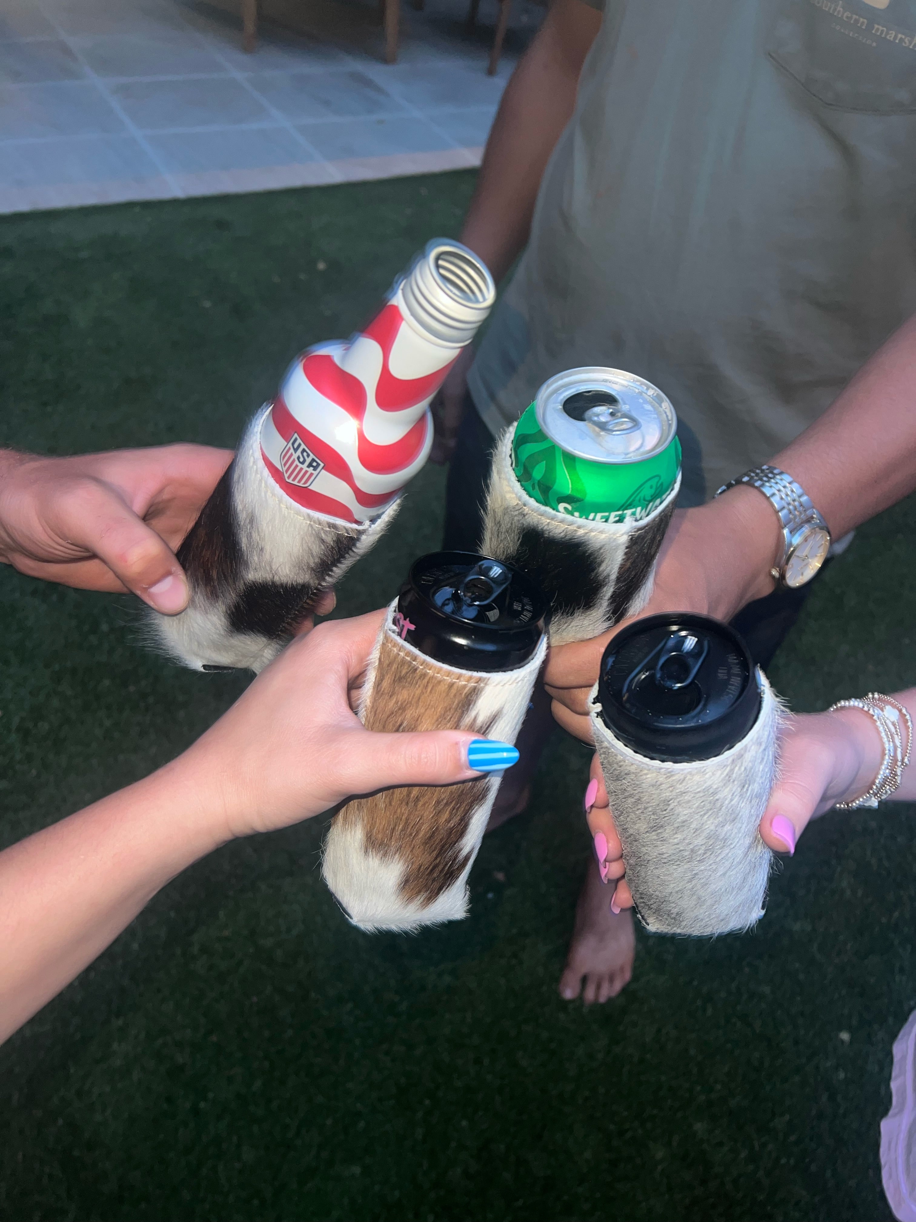 Cowhide Coozie Skinny