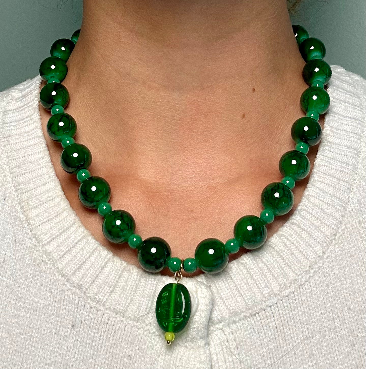 Green Beaded Necklace