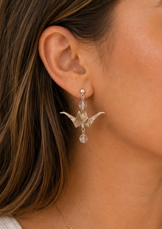 Oragami Crane Earring
