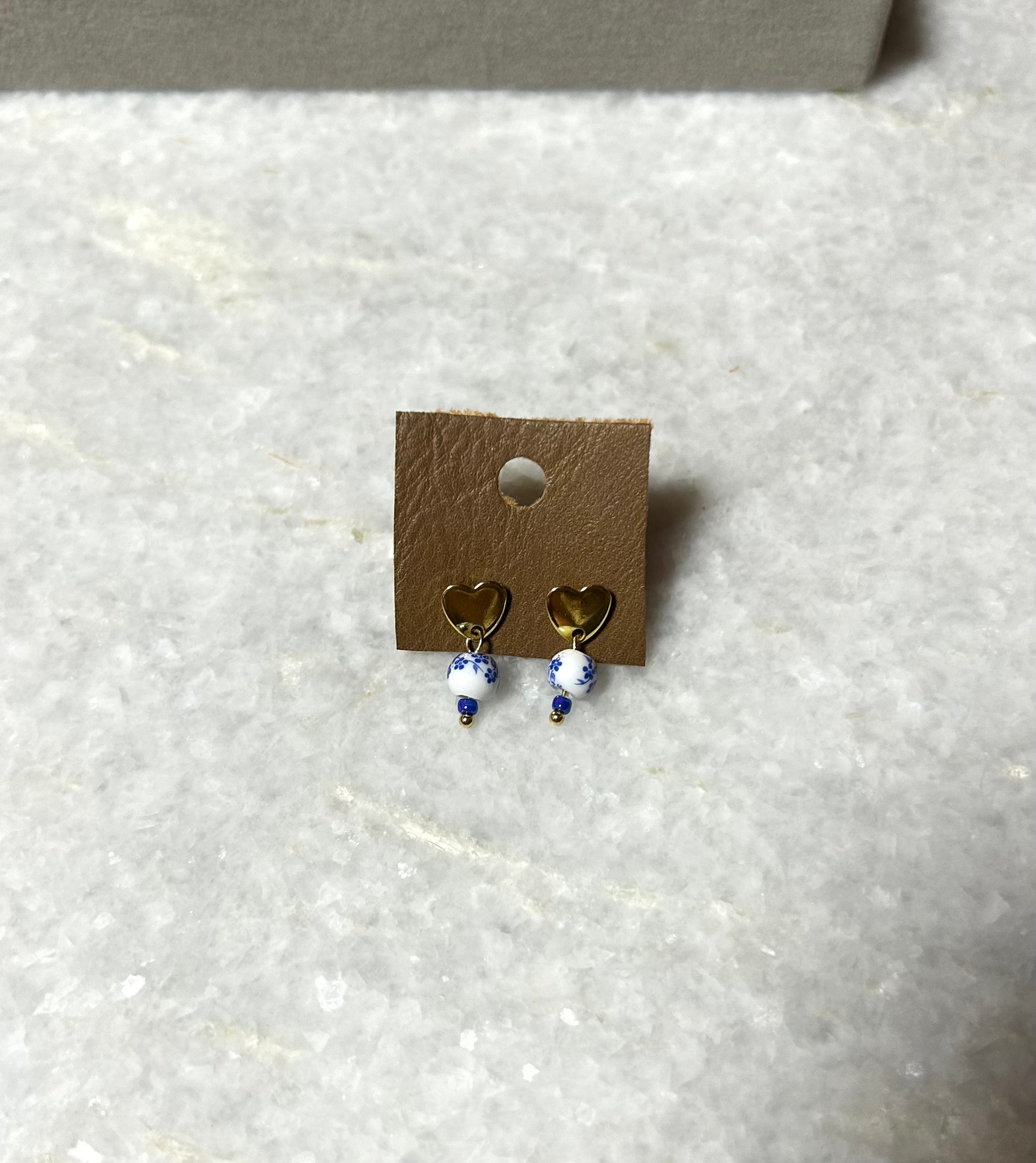 Blue Floral stud