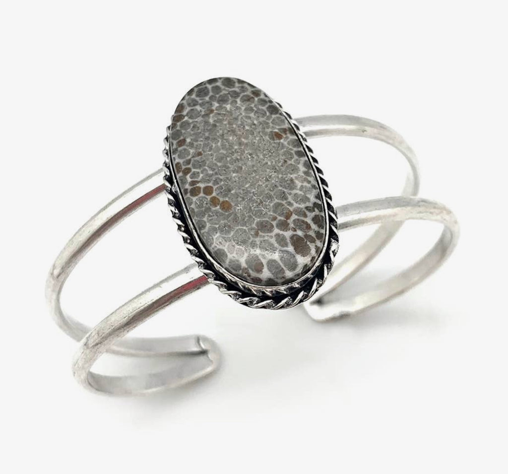 Black Fossil Coral Cuff