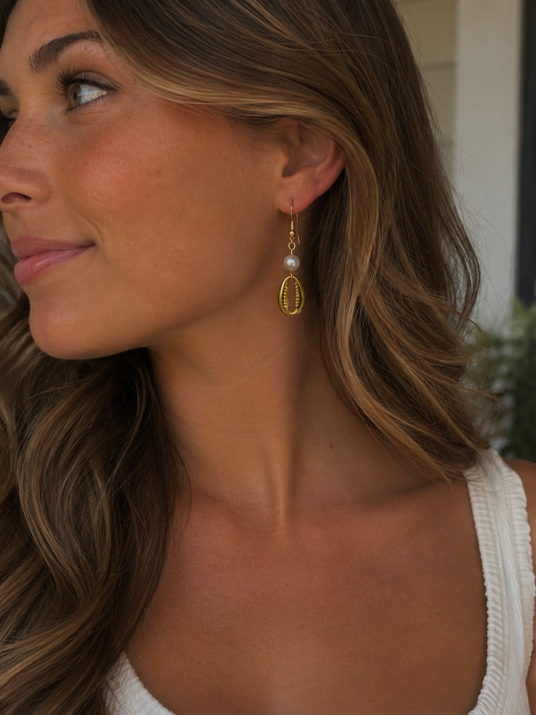 shell and pearl earrings