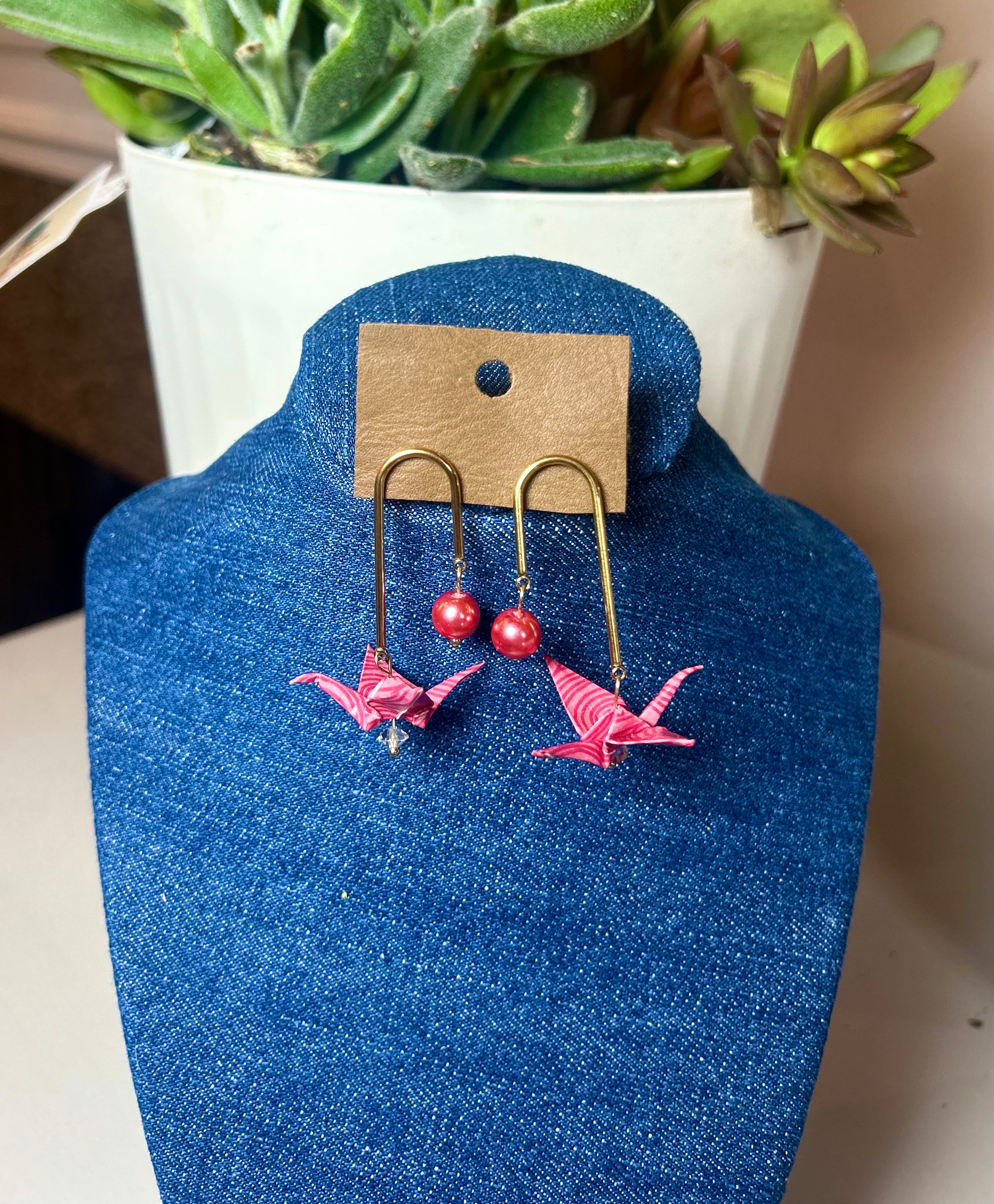 Oragami Crane Earring