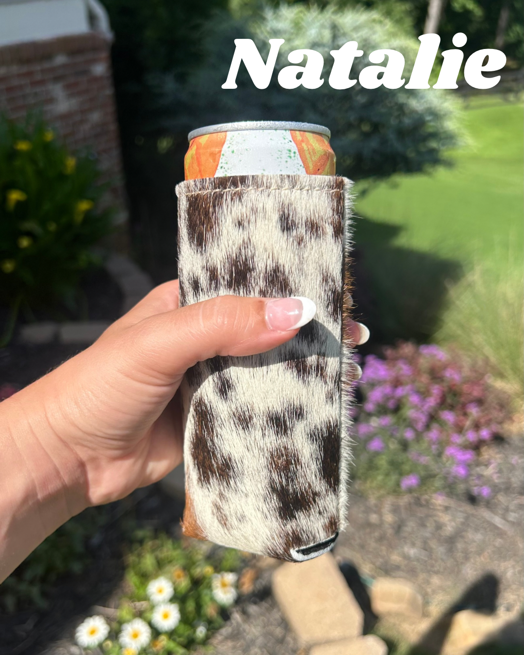 Cowhide Coozie Skinny