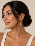 bow and gem earrings