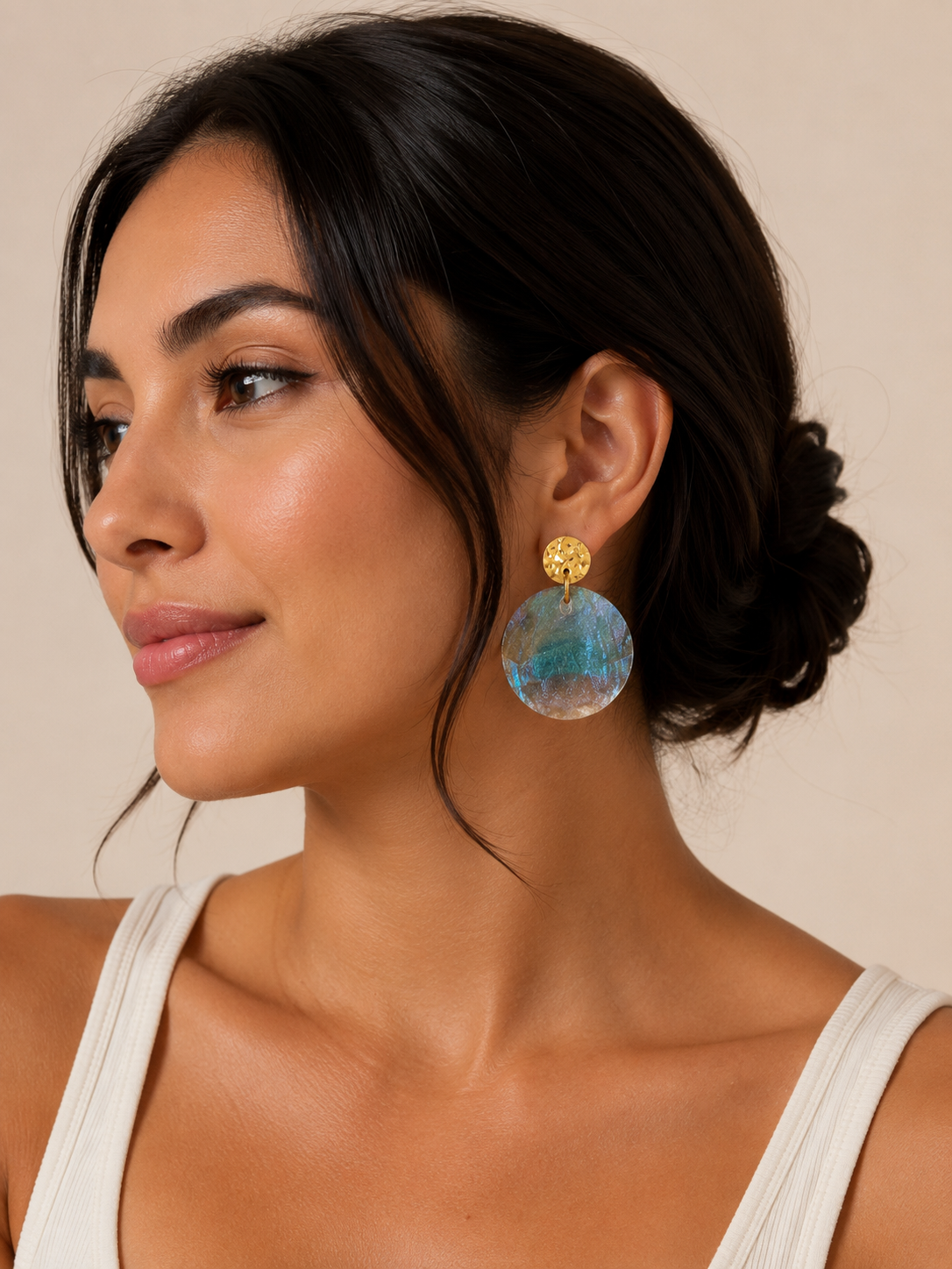 blue shell earrings