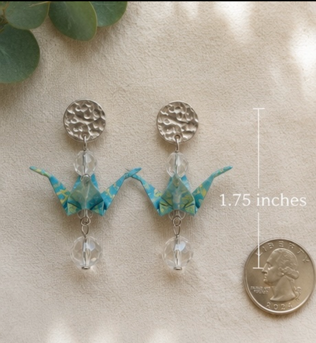Oragami Crane Earring
