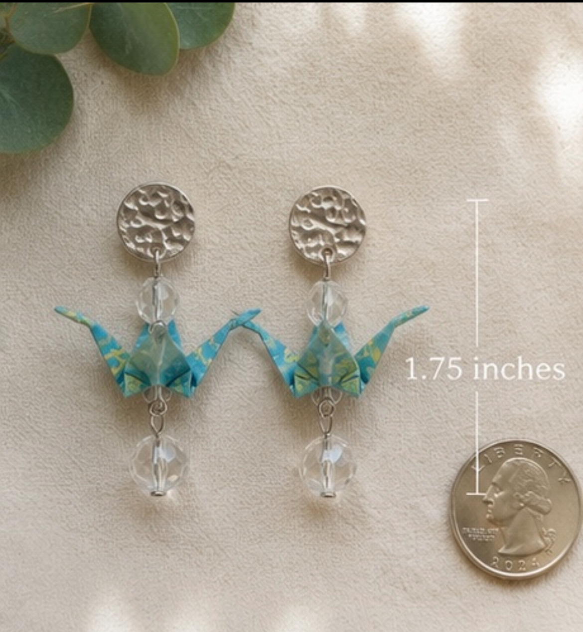 Oragami Crane Earring
