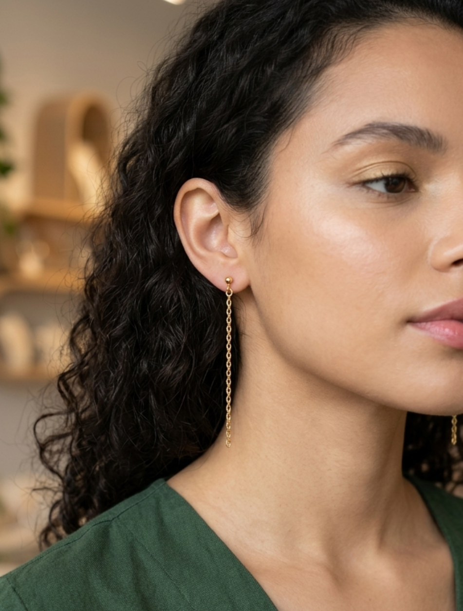 Dangling Chain Studs